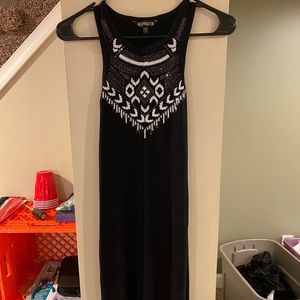 Express Black Midi Dress w Sequins Size Small